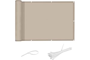 LOVE STORY Frangivista Balcono Schermi Divisori e Protettivi per Balconi Poliestere Impermeabile (PES) 0,9 x 3 m per Balcone da Giardino Esterno,Taupe