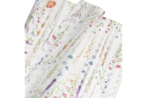 LUVDECO 20 Fogli Fiori di carta velina, 50 * 70cm carta velina per impacchi stampata alla lavanda, Carta velina da regalo per fiori selvatici, Fogli di carta d'arte per DIY Nozze Compleanno Artigianato Decor