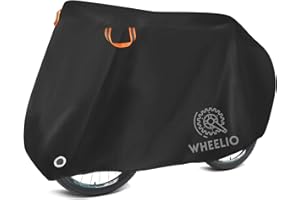 WHEELIO Bike Cover for 2 Bikes, Waterproof Bike Covers for Outside Storage, 190T Nylon Waterproof Bicycle Cover Anti Dust Rain UV Protection for Mountain Bike and Road Bike with Lock-holes Storage Bag