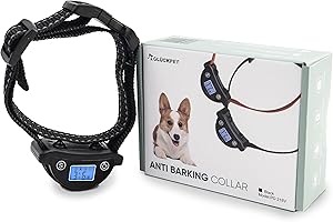 GLÜCKPET Collar Antiladridos con Sonido y Vibración, Negro, para Perros Pequeños, Medianos y Grandes