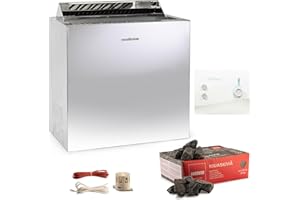 ‎TIME4WELLNESS Sentiotec Nordex Style 6/8 / 9 kW Saunaofen mit Steuerung Sentiotec K1 und Steine (8 kW)