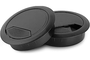 LouMaxx Kabeldurchführung Schreibtisch schwarz – 2er Set Kabeldurchlass 60mm Ø - Tisch Kabel Durchführungen aus stabilem Kunststoff - passgenaue Kabellochabdeckung mit stabiler Tisch Kabeldurchführung