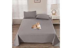 KYAOAYO Waterproof Bedspread, Breathable Bed Sheet, Brushed Microfibre + TPU Double Bed Throw, Scratch-Resistant Washable Protective Blanket, Blanket Protection for Dogs, Cats, Children (Grey, 200 x 230 cm)