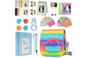 Cpano Mini 11 Kamerazubehör-Bundles für FujiFilm Instax Mini 11 mit Kameratasche/Buchalbum/Selfie Len/Wandbehangrahmen/Aufkleber/Stift （13 in 1） (Regenbogen)