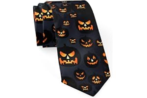 Gaakvrr Halloween Tie for Men, Funny Men's Tie Holiday Season Party Gifts Pumpkins/Bats/Ghost Neckties for Halloween, Holiday Festival Ties for Men