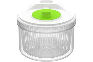 ZENO Salad Spinner | Small Salad Washer & Spinner | Easily Wash Lettuce, Vegetables, Fruit & More | Easy to Store | 3 Piece Dryer | Use As Serving Bowl & Washing Basket | BPA Free Clear Plastic