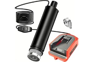 Bärbar vattenpump för Milwaukee M18 18 V batteri, 30 l/min, 4,2 m kabel, flödeshöjd upp till 16 FT (4,9 m), minivattenpump för pool, trädgårdsbevattning, biltvätt, pölar, camping, källare (inget