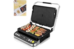 Taylor Swoden Aroma - Griglia elettrica，Bistecchiera elettrica 2000W. Piastra per panini Antiaderente, regolazione precisa della temperatura, funzione scongelamento. Cottura bifacciali a 180°