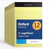 Oxford 5 x 8 Yasal Ped, 12'li Paket, Dar &Ccedil;izgili, Sarı Kağıt, Yazı Defteri Başına 50 Yaprak, ABD'de &Uuml;retilmiştir (74017)