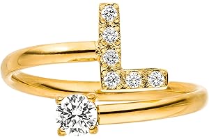 Purelei® Buchstaben Ring – Damenring aus langlebigem Edelstahl – Wasserfeste Ringe – Verstellbare Ringe von Größe 50 bis 60 – Modeschmuck für deinen individuellen Look