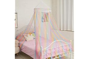 Basumee Ciels de Lit pour Enfant Baldaquin Lit Tente Gamins Dôme Maison de Moustiquaire pour Lit Décoration de Chambre