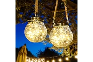 XRR Lanterne Solaire Exterieur Jardin - 2 paquet Lumiere Solaire Exterieur Étanche Lampe - 30 LED Solaire Exterieur Jardin décoratives Eclairage, Solaire Boule Verre pour Intérieur Extérieur(blanc chaud)