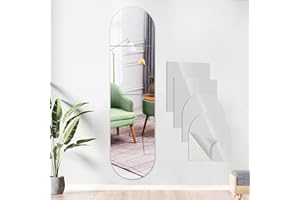 Bosdontek Samoprzylepne lustra ścienne, grube akrylowe lustro bez szkła, lustra o długości całego ciała, bez ramy, duże samoprzylepne płytki lustrzane, do domu, treningu, siłowni (4 szt., 30 x 30 cm)