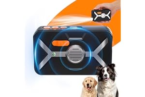 BSWAY Ahuyentador de Perros Potente - Automático y Manual con Luz LED Antiladrido para Perros, 50 pies, 3 Modos, IPX4, Dispositivo Ultrasónico Recargable para Detener el Ladrido de Perros, Interior y Exteri