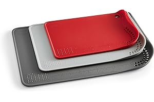 Morphy Richards Chopping Board Set, 3 Piece, High Edge No Splatter Design, Integrated Colander, Garlic and Ginger Grated, Scale Design, Non Slip, Easy Storage, Cutting Board for Kitchen, 865751