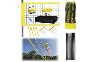 Volleybollnätsset, volleybollnätset med stänger, professionellt 9,5 m x 1 m, justerbar höjd, bärbar strandvolleybollnät utomhus, handpum, gränslinje, för trädgård, strand, gräsmatta