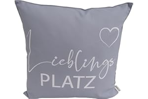 CB Home & Style Outdoor Garten Kissen Wasserabweisend Wasserfest 45 x 45 cm mit Füllung (Lieblingsplatzgrau)