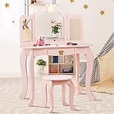 Maxmass 2-in-1 Kids Dressing Table And Chair Set, Children Makeup Table