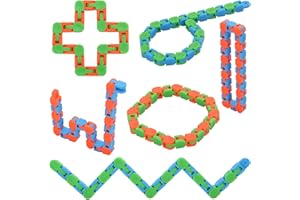 Yeefunjoy Paquete de 6 24 Enlaces Wacky Tracks Snap and Click Fidget Toys, Finger Sensory Toys, Snake Puzzles para aliviar el estrés, Rellenos de Bolsas de Fiesta, Regalos de Fiesta, Color Aleatorio