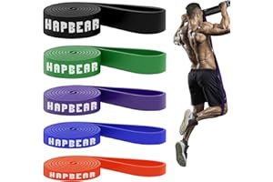 ‎HAPBEAR HAPBEAR Resistance Bands - Fitnessbänder Widerstandsbänder Set 5 - Pull up Band & Klimmzugband Für Krafttraining, Training, Stretching, Physikalische Therapie, Muskeltraining