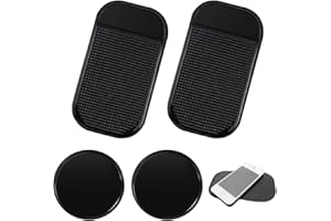 ‎LICHUANUK Auto Armaturenbrett Anti-Rutsch-Matte - 4 Stück Auto Antirutschmatten, Silikon-Fixiermatte, mit starker Haftung KlebeMatte, für Auto Dekoration, Brille, Handy(Rund,Rechteckig