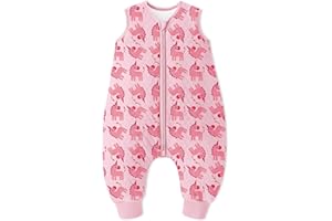 Looxii Sacco Nanna con piedini 1.5 Tog Cotone Autunno Tutto l'anno Sacco Nanna per 18-36 Mesi Bambini Ragazzi Ragazze 80 cm