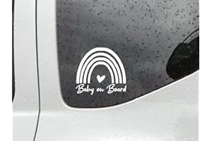 EDELFOLIEN Baby on Board Aufkleber | Autoaufkleber Autofahrt mit Baby Kinder an Bord Warnschild Fahrzeug mit Baby Sicherheit für die Familie (weiß glanz)