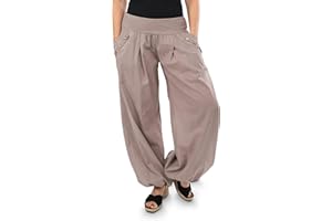 MALITO MORE THAN FASHION Malito - damskie spodnie z pompkami - spodnie materiałowe na plażę i na co dzień - luźne spodnie rekreacyjne na lato - luźne spodnie alladynki 23245H rozmiar uniwersalny