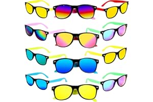 Diyiming 12 Pack 80's Style Neon Party Sunglasses Neon Sunglasses with UV400 Protection Kids Sunglasses Party Favors Sunglasses in Bulk for Boys and Girls Birthday Graduation Beach Pool Party Favors