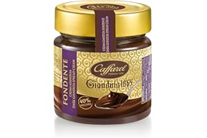 Caffarel Gianduia 1865 Crema Spalmabile Cioccolato Gianduia Fondente con 40% di nocciole italiane IGP, in vetro 210g