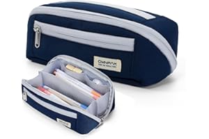 Omnpak Piórnik o dużej pojemności z uchwytem do noszenia szkolnych chłopców dziewcząt nastolatków etui z zamkiem błyskawicznym unisex przechowywanie artykułów piśmienniczych odporny na zalanie odporny