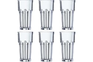 Arcoroc Granity FH42 Long drink bicchieri impilabile 420ml, senza contrassegno di riempimento, 6 Bicchiere