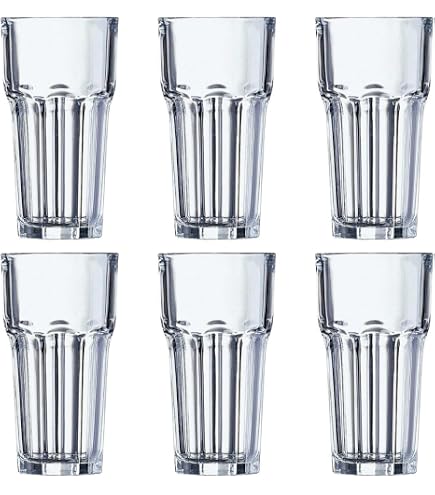 Set De 6 Verres XXL 700 Ml - Design Américain Rainuré, Idéal Pour Cocktails Et Boissons Fraîches