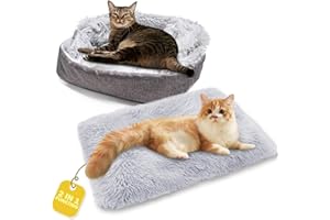 Fanchu Katzenbett, 2 in 1 Plüsch Weich Haustierbett, Katzensofa Flauschige Katzenbett Klein Hund Bett Haustierbett Katzendecke katzenbettchen Tierbett für Katzen und Kleiner Hund