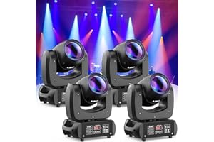 FODEXAZY Confezione da 4 Unità 100W Teste Mobili LED DMX RGBW Luci Discoteca Effetto DJ Luce Spot Beam 18 Prisma per Halloween Natale Carnival Bar Club Show Inventario Tedesco