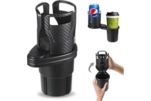 UINNOSSVC Getränkehalter Auto, Cup Holder Car 2 in 1 Multifunktion 360° Drehbar, Becherhalter Auto, Flaschenhalter Auto, Car Verstellbar Cupholder, Wasserflaschenhalter, Wasser, Kaffee, Saft Flaschenständer