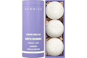 NEW MIUZ Creamy Lavender Vanilla Fizzing Bath Bomb Luxury Bath Gift Set - Sensitive Skin Formula for A Spa Relaxation Bath - Moisturizing Shea Butter - Stress Relief Gift for Women Christmas Birthday