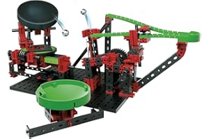 fischertechnik 544618 Pista per biglie Dynamic XM – Set di Costruzione per Bambini dai 8 Anni in su, Giocattolo educativo con rotaie Flessibili e Trampolino, Colore Green