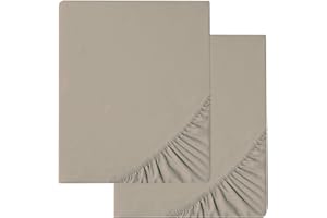 ‎AQUA-TEXTIL aqua-textil Luxury Bettwäsche zum Kombinieren Doppelpack 120 x 200 cm Spannbettlaken Silber Baumwolle Mako Satin Bettlaken