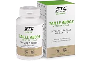 STC NUTRITION - Taille Abdos Ventre Plat - Complément Alimentaire Spécial Graisses Abdominales - Bien-être digestif - 100% Vegan - 120 Gélules Végétales