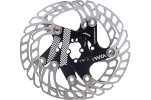 YBEKI Bike Disc Brake Rotor 140mm 160mm 180mm 203mm Heat Dissipation disc Brake Rotor with 6 Bolts for Road Bike Mountain Bike MTB BMX Stainless Steel Bicycle Rotor (black, 160mm)