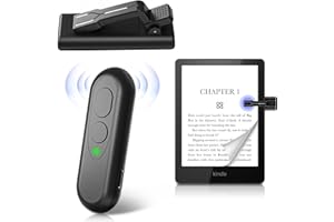 PUPINGPIG RF Télécommande Tourne Pages pour Kindle Paperwhite Oasis Kobo eReaders, Tourne Page Liseuse de iPad Phone Tablets Reading Novels, Liseuse de Photos et Vidéos(Noir)