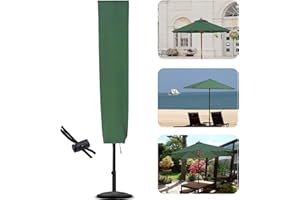 PJDH RICHIE Garden Parasol Cover Patio Umbrella Covers for Parasol Fits 2 to 3m Diameter Parasols 153x30x30cm Waterproof Tear Resistant 600D Oxford PVC Coating with Drawstring Cord at Bottom, Green, NO ZIP