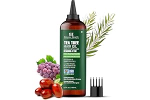 Botanic Hearth Teebaumöl für (Tea Tree hair Oil) das Haar (6,7 fl oz) | Mit Jojoba- und Traubenkernöl | Beruhigt juckende Kopfhaut und bekämpft Schuppen | Nicht gentechnisch verifiziert