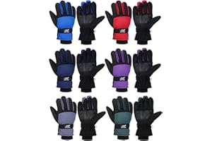 Bencailor 6 Paar Kinder Winter Handschuhe wasserdichte Kinder Ski Handschuhe Winddichte Warme Schnee