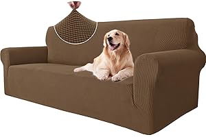 Ystyle Copridivano 3 Posti con Braccioli, Elasticizzato Copri Divano Antigraffio Gatto Cani, Universale Moderno Fodere Copridivani, Elastico Copripoltrona Antimacchia Antiscivolo, Marrone