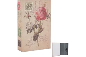 Foreverup Cassaforte con lucchetto a combinazione, 24 x 15,5 x 5,5 cm, cassaforte per libri, per gioielli, denaro, contanti, oggetti preziosi, ufficio, casa (stile diario rosa)
