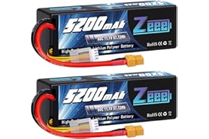 Zeee 3S Lipo Batterie 5200mAh 11.1V 80C RC Batterie Coque Rigide avec Prise XT60 pour RC Voiture Camion Réservoir Bateau RC Avion Avion Quadcopter Hélicoptère (2 pcs)