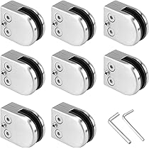 20 Morsetti In Vetro In Acciaio Inox Per Balauste E Scale - Regolabili Per Vetri 10-12 Mm, Con Guarnizioni E Viti, Facili Da Installare - Foto 3