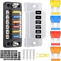Scatola Portafusibili Auto 12V/24V – 6 Griglie Con Fusibili 5A,10A,15A,20A – Per Auto, Camion, Rimorchi